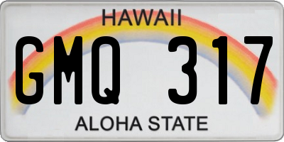 HI license plate GMQ317