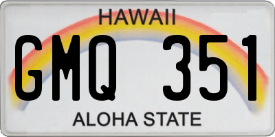 HI license plate GMQ351