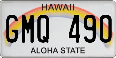 HI license plate GMQ490