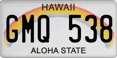 HI license plate GMQ538