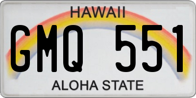 HI license plate GMQ551