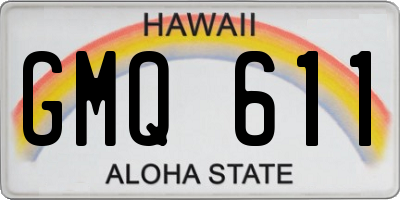 HI license plate GMQ611