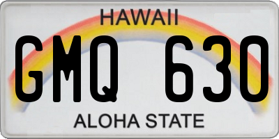 HI license plate GMQ630