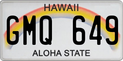 HI license plate GMQ649