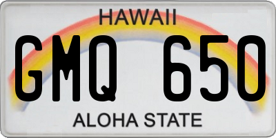 HI license plate GMQ650