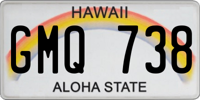 HI license plate GMQ738