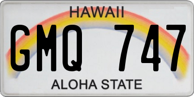 HI license plate GMQ747