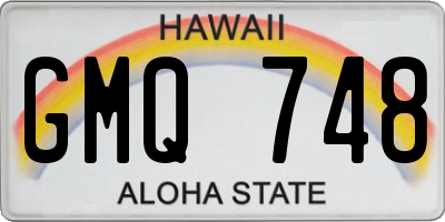 HI license plate GMQ748