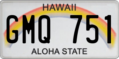 HI license plate GMQ751
