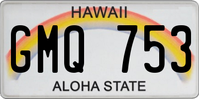 HI license plate GMQ753