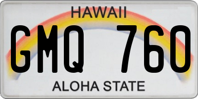 HI license plate GMQ760