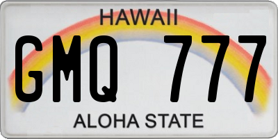 HI license plate GMQ777