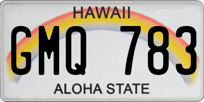 HI license plate GMQ783