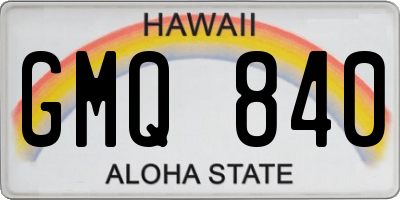 HI license plate GMQ840