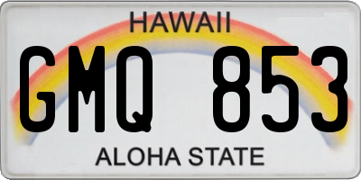 HI license plate GMQ853