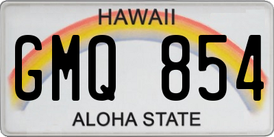 HI license plate GMQ854