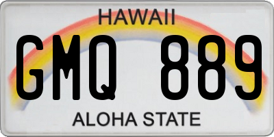 HI license plate GMQ889