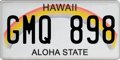 HI license plate GMQ898