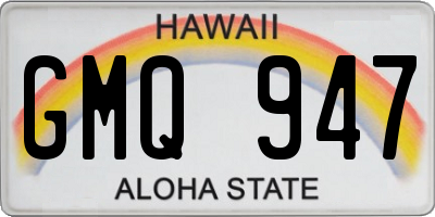 HI license plate GMQ947