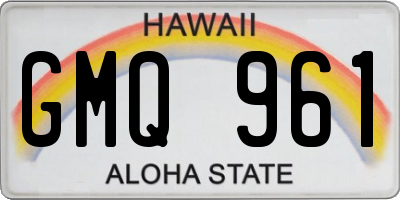 HI license plate GMQ961