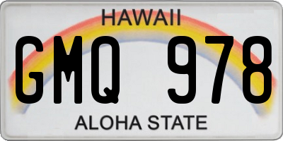 HI license plate GMQ978