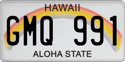 HI license plate GMQ991