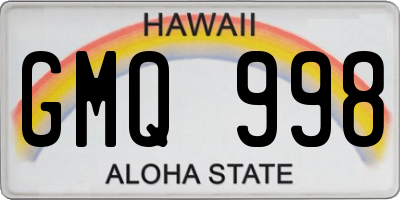 HI license plate GMQ998