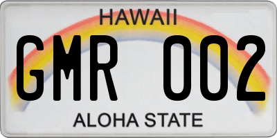 HI license plate GMR002
