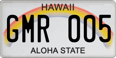 HI license plate GMR005