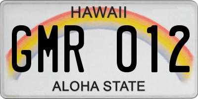HI license plate GMR012