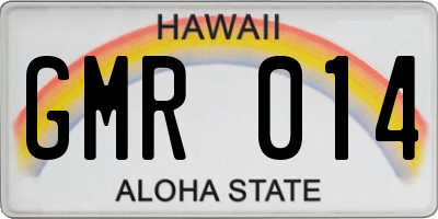 HI license plate GMR014