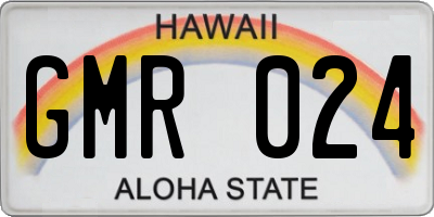 HI license plate GMR024