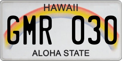 HI license plate GMR030
