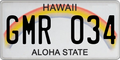 HI license plate GMR034