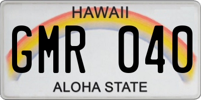 HI license plate GMR040