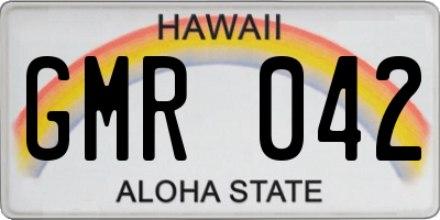 HI license plate GMR042