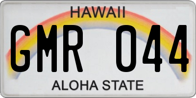 HI license plate GMR044