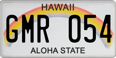 HI license plate GMR054