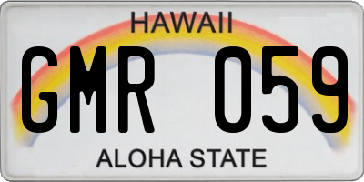 HI license plate GMR059