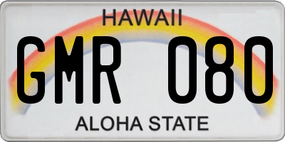 HI license plate GMR080
