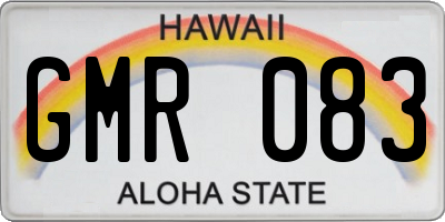 HI license plate GMR083