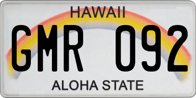 HI license plate GMR092