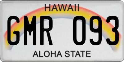 HI license plate GMR093