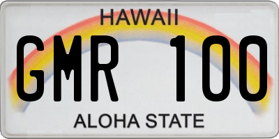 HI license plate GMR100