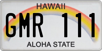 HI license plate GMR111
