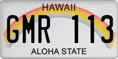 HI license plate GMR113
