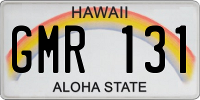 HI license plate GMR131