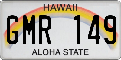 HI license plate GMR149