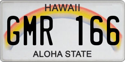 HI license plate GMR166