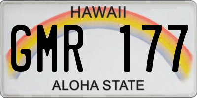 HI license plate GMR177